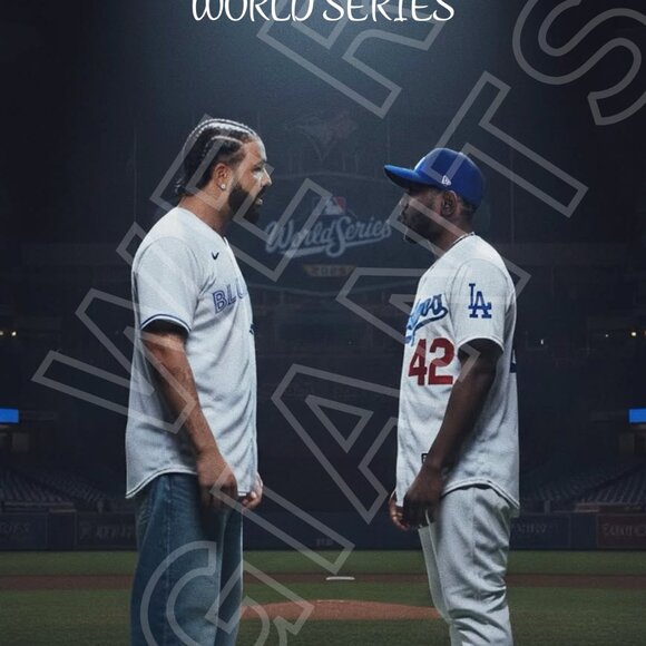 The Ultimate Showdown- KENDRICK V DRAKE WORLD SERIES 11x17 Art Print- Rap Beef - Picture 2 of 3